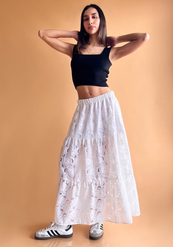 Falda encaje perla Falda encaje perla