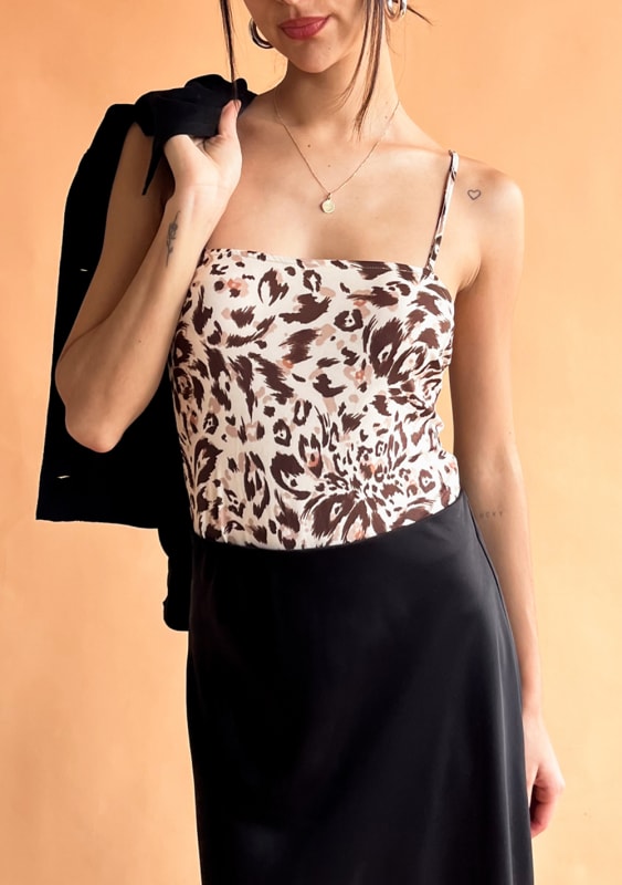 Body Abba print marrón Body Abba print marrón