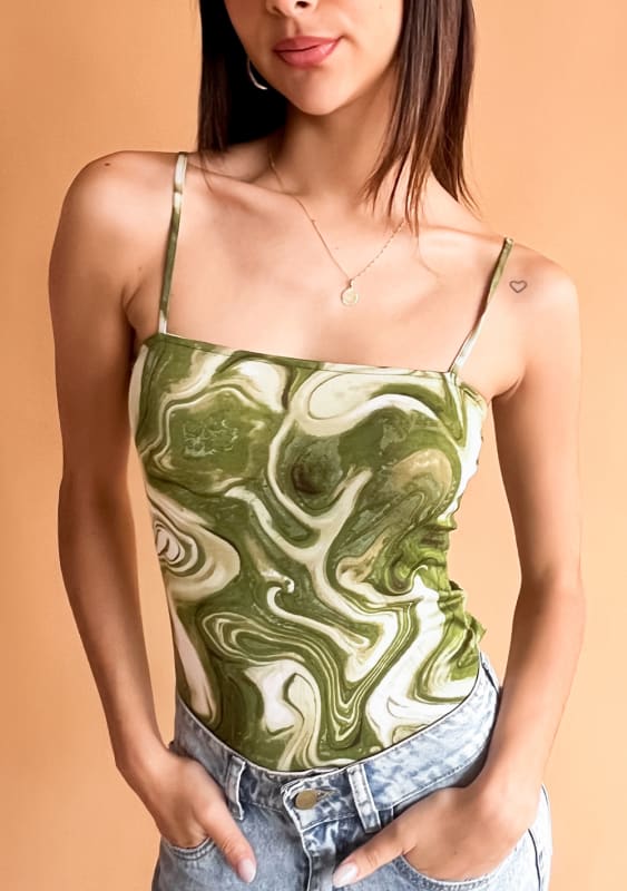 Body Abba print verde