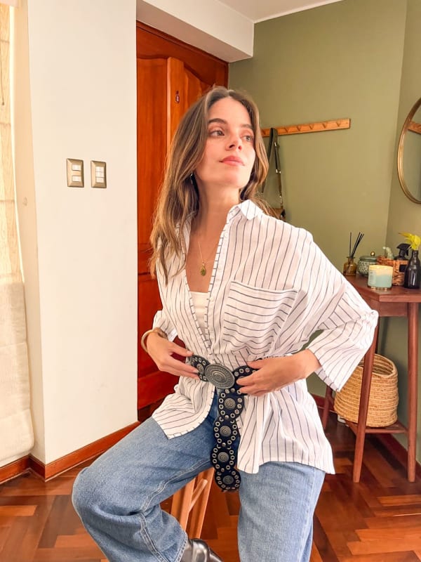 Camisa de rayas blanca Camisa de rayas blanca