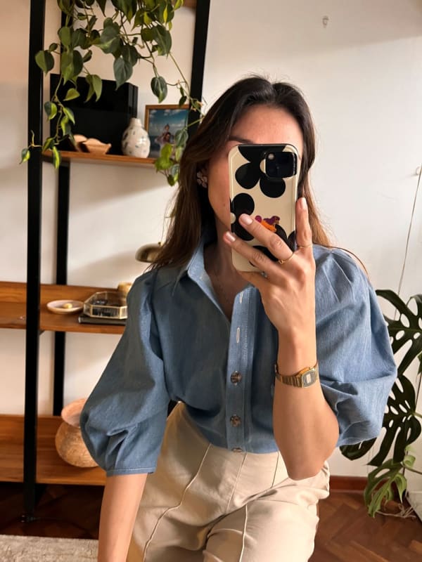 Blusa Bloom celeste