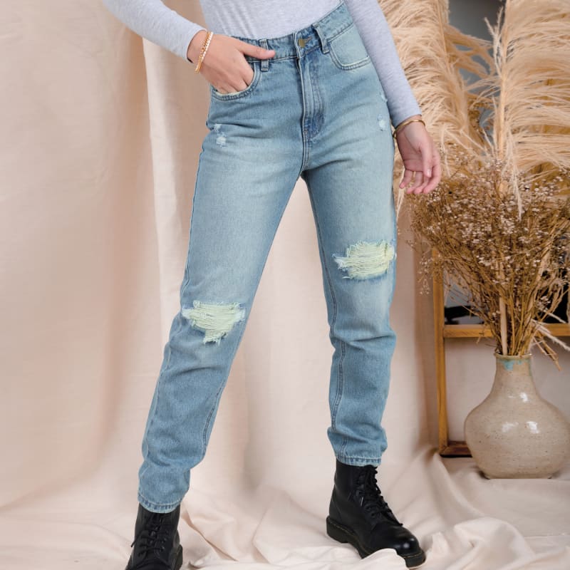 Girlfriend Jeans rasgado maiz Girlfriend Jeans rasgado maiz