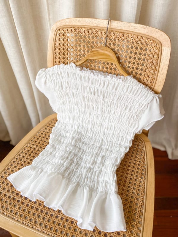 Top elasticado blanco