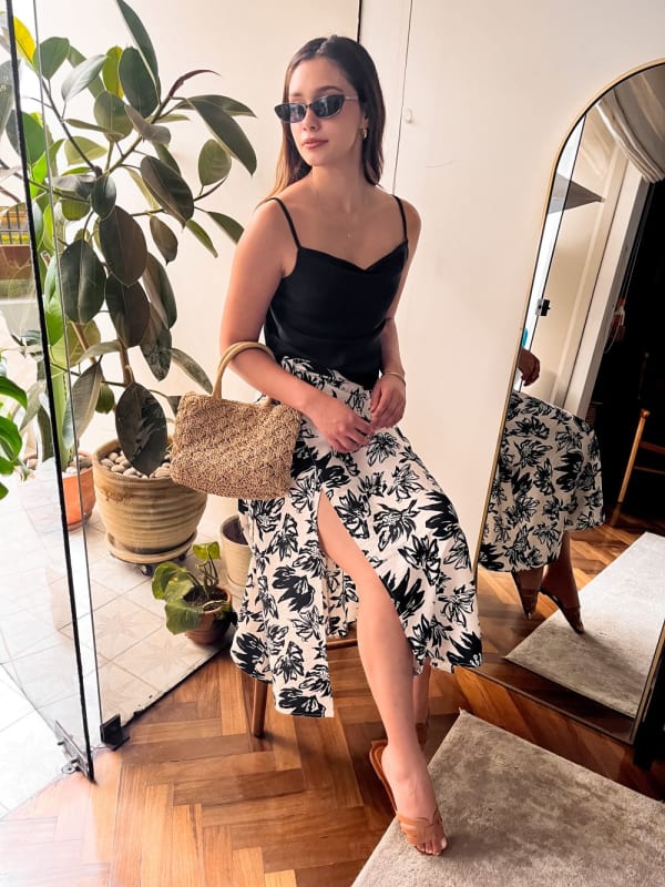 Falda envolvente print blanco Falda envolvente print blanco