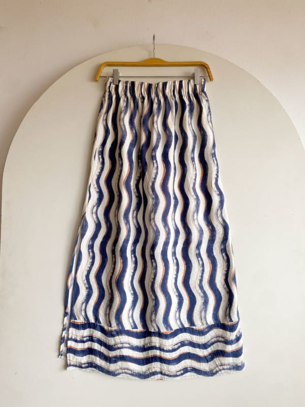 Maxifalda print azul