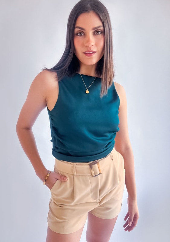 Short Cinturón beige