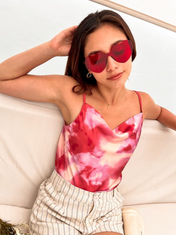 Blusa Holly print fucsia Blusa Holly print fucsia