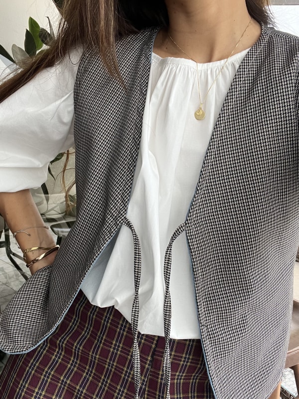 Chaleco Lyon celeste/negro