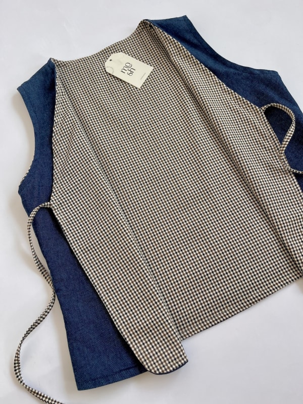Chaleco Lyon azul/beige