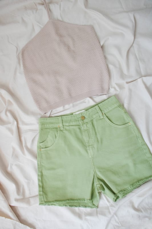 Short Jean verde