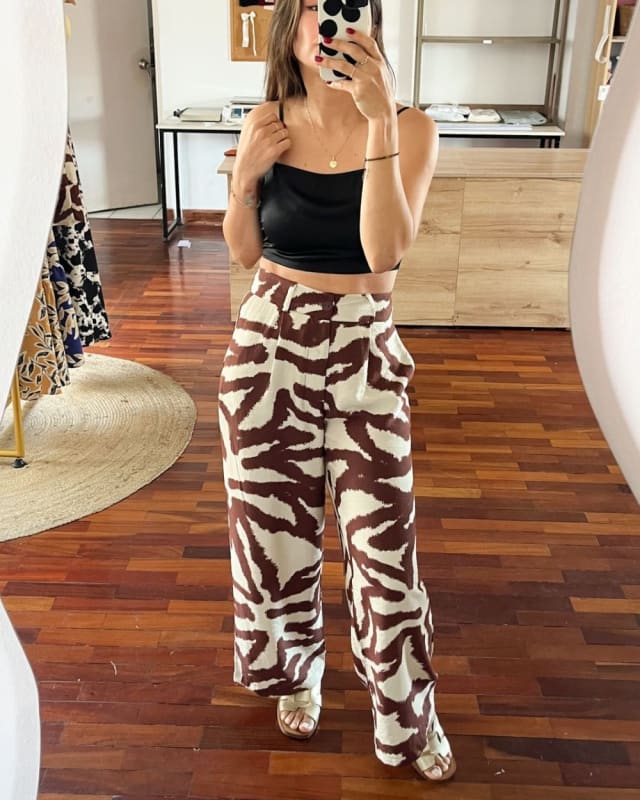 Pantalon Monaco print chocolate