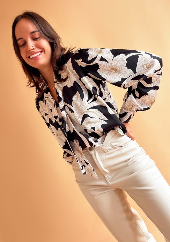 Blusa Cayetana print negro Blusa Cayetana print negro