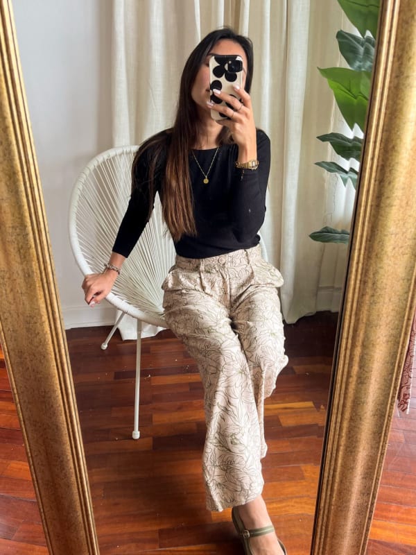 Pantalon Mónaco flores verde