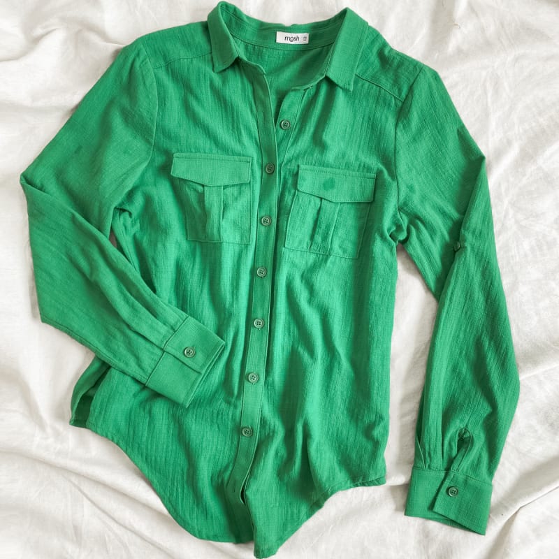 Blusa Malibu lino verde perico Blusa Malibu lino verde perico