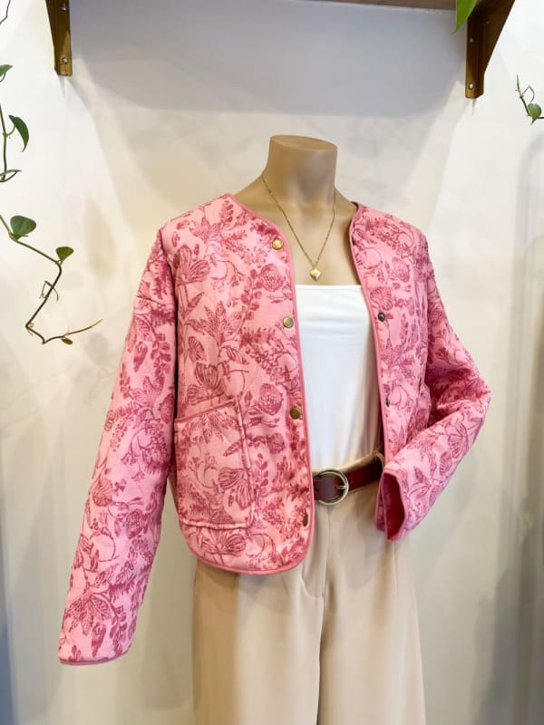 Chaqueta Acolchada Floral rosa Chaqueta Acolchada Floral rosa