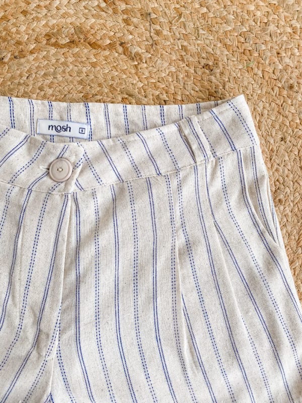 Short sastre rayas azules