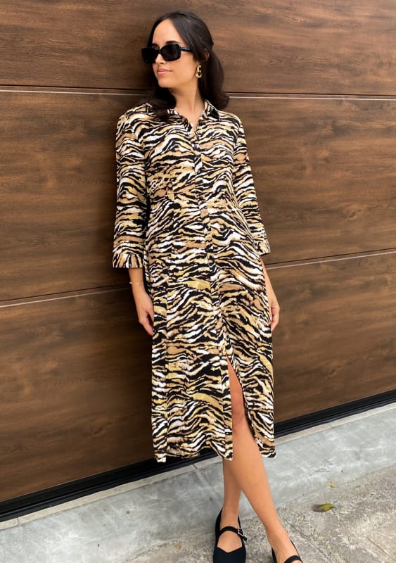 Vestido Sofia print marròn