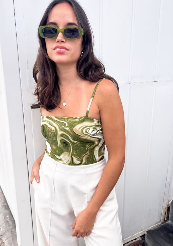 Body Abba print verde