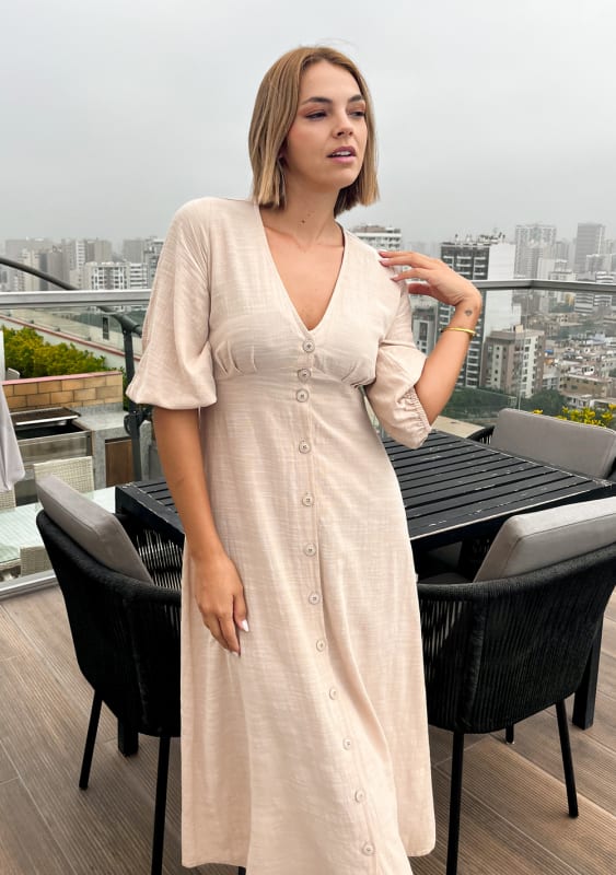 Vestido Rose Beige Vestido Rose Beige