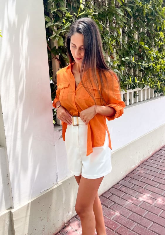 Short cinturón blanco