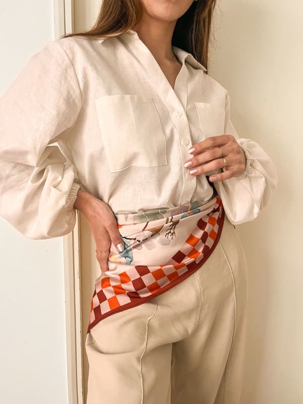 Camisa manga bombacha blanco