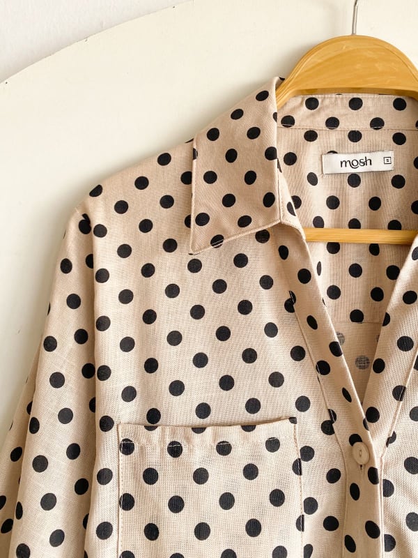 Camisa manga bombacha polka