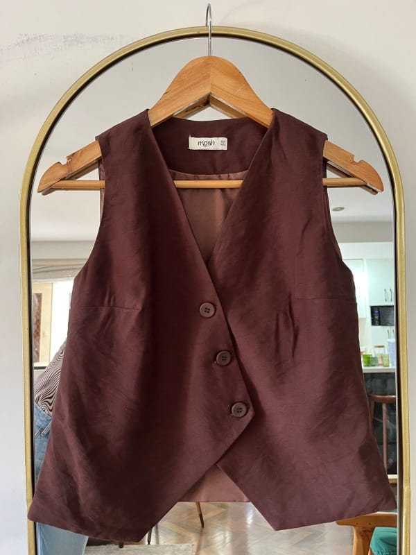 Chaleco sastre cruzado marrón