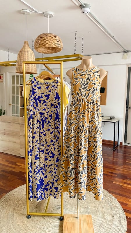 Vestido Florencia print mostaza