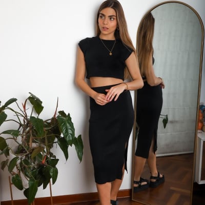 Falda Tejida Verona negro Falda Tejida Verona negro
