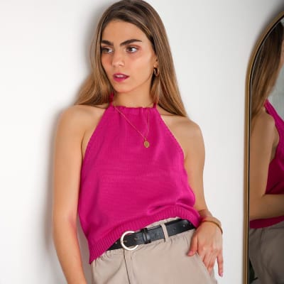 Top tejido Jamaica fucsia Top tejido Jamaica fucsia