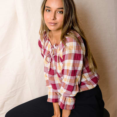 Blusa Gaitana cuadros vino Blusa Gaitana cuadros vino