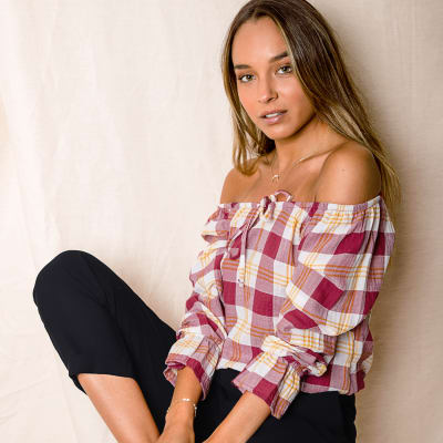 Blusa Gaitana cuadros vino Blusa Gaitana cuadros vino