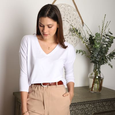 Polo Cotton V blanco Polo Cotton V blanco