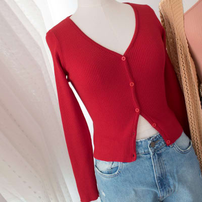 Cardigan Luna rojo Cardigan Luna rojo
