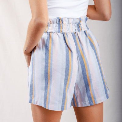Short Lino Boston rayas celeste Short Lino Boston rayas celeste