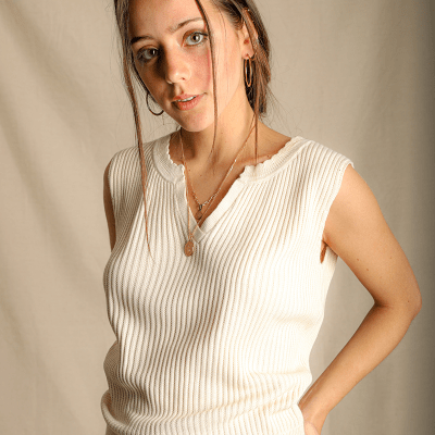 Top tejido Samara crema Top tejido Samara crema