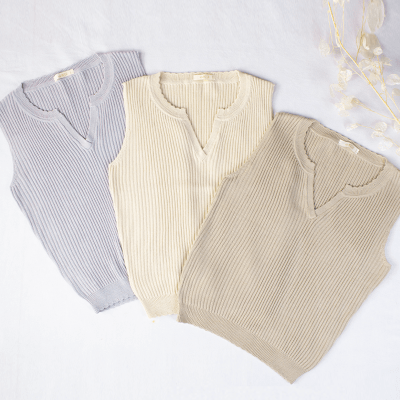 Top tejido Samara gris perla Top tejido Samara gris perla