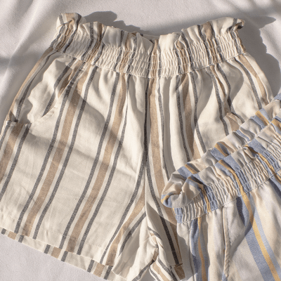 Short Lino Boston rayas marrón Short Lino Boston rayas marrón