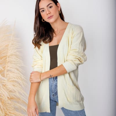 Cardigan Nessa amarillo pastel Cardigan Nessa amarillo pastel