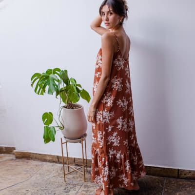 Vestido Sofi flores ocre Vestido Sofi flores ocre