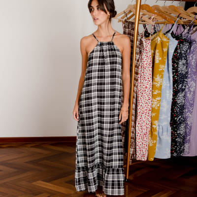 Vestido Alondra cuadros negro Vestido Alondra cuadros negro