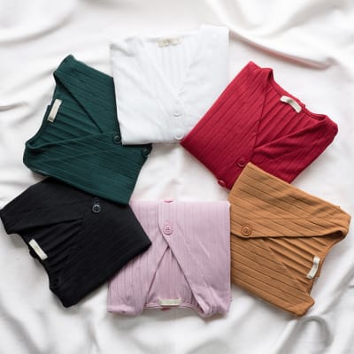 Cardigan Rib mostaza Cardigan Rib mostaza