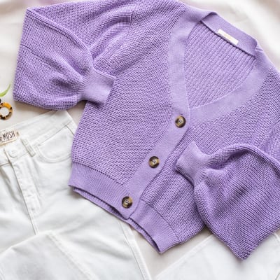 Cardigan Burbuja amatista Cardigan Burbuja amatista