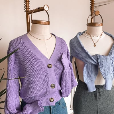 Cardigan Burbuja amatista Cardigan Burbuja amatista