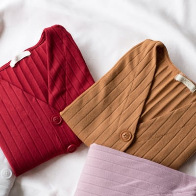 Cardigan Rib rojo Cardigan Rib rojo