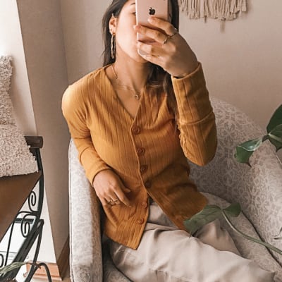 Cardigan Rib mostaza Cardigan Rib mostaza
