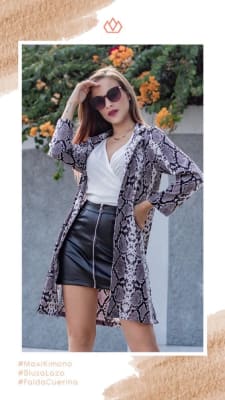 Maxi Kimono plomo piton Maxi Kimono plomo piton
