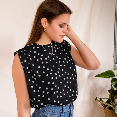 Blusa Violeta polka negro Blusa Violeta polka negro