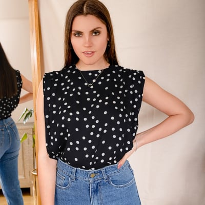 Blusa Violeta polka negro Blusa Violeta polka negro