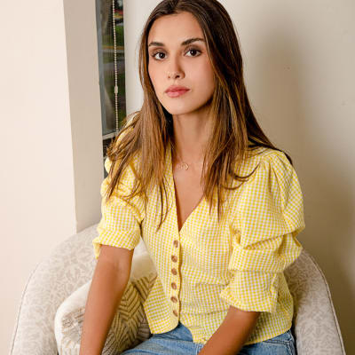 Blusa Giulia cuadros amarillo Blusa Giulia cuadros amarillo